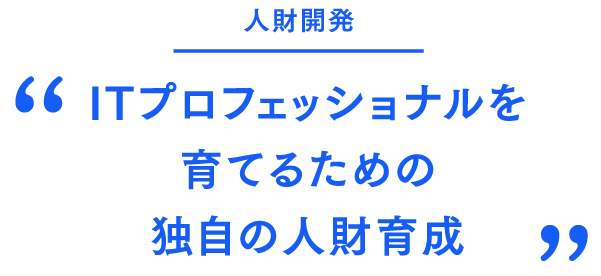 人財開発 ITプロフェッショナルを育てるための独自の人財開発