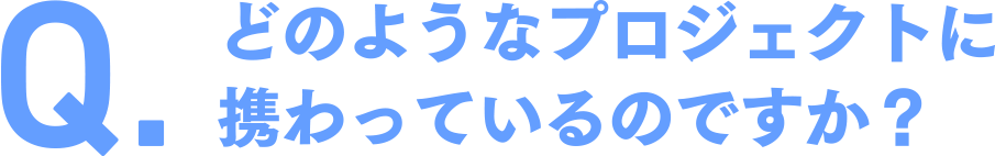 どのようなプロジェクトに携わっているのですか？