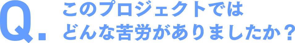 このプロジェクトではどんな苦労がありましたか？